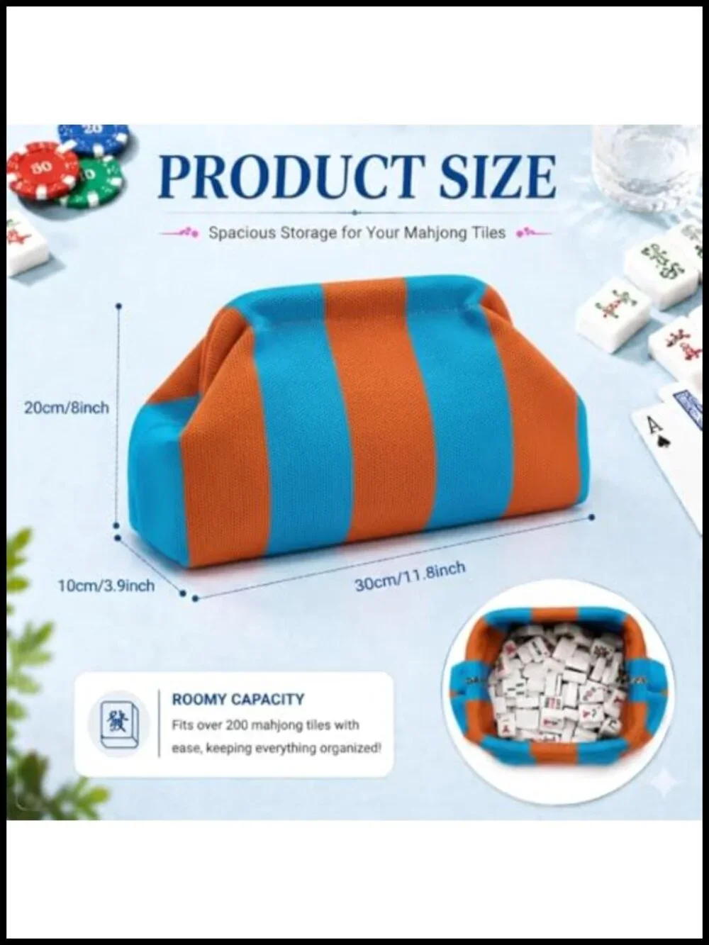 Woven Mahjong Tile Bag Clutch Purse Striped Dumpling Handbag Storage Travel